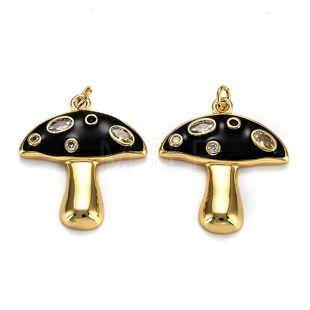 Real 18K Gold Plated Brass Micro Pave Cubic Zirconia Pendants X-ZIRC-L100-019H-G-1