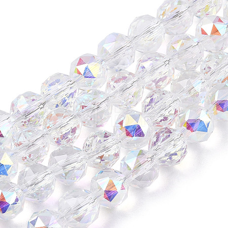 Electroplate Transparent Glass Beads Strands EGLA-N002-34C-C03-1