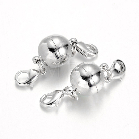 Round Brass Magnetic Clasps Converter KK-I063-04S-15x10-FF-1