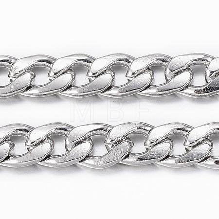 Tarnish Resistant 304 Stainless Steel Cuban Link Chains CHS-H009-33P-1