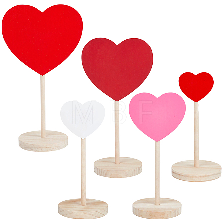 Pine Wood Heart Figurine WOCR-WH0004-028-1