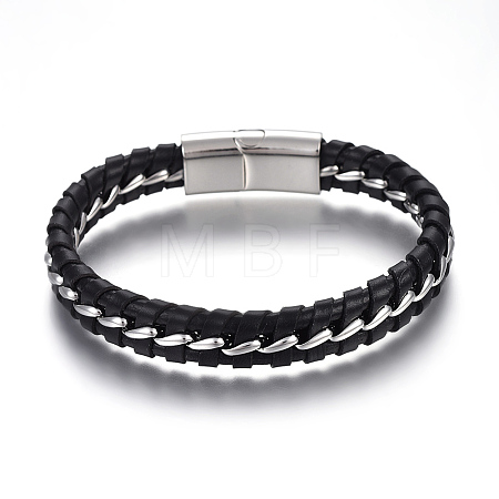 Leather Cord Bracelets BJEW-E352-35P-1