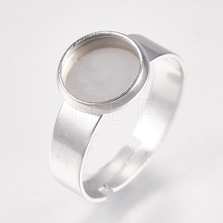 Tarnish Resistant 304 Stainless Steel Pad Ring Settings STAS-G173-19P-8mm-1