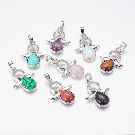 Natural & Synthetic Mixed Stone Pendants G-G651-A-1