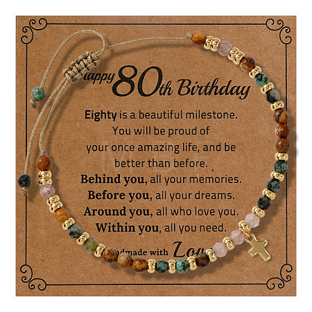 Birthday Brass Cross Charm Bracelets KZ7256-7-1