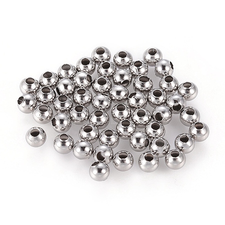 Non-Tarnish 304 Stainless Steel Round Seamed Beads A-STAS-R032-2mm-1
