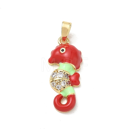 Brass Enamel Pendants RB-CBA2CEF-02G-02-1