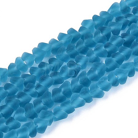 Frosted Transparent Glass Beads Strands GLAA-N016-4mm-28-1