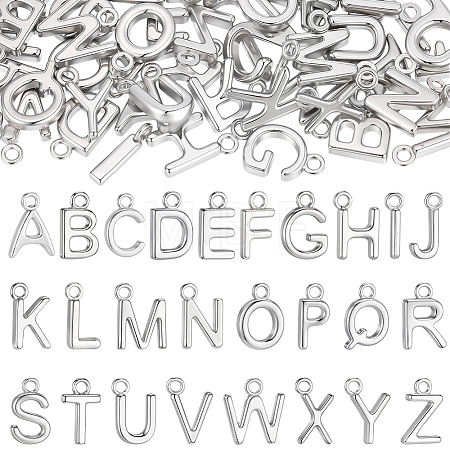 52Pcs 26 Styles 304 Stainless Steel Charms STAS-BBC0010-10-1