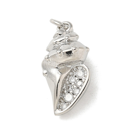 Brass Micro Pave Clear Cubic Zirconia Pendants LS-KK-U046-02P-06-1