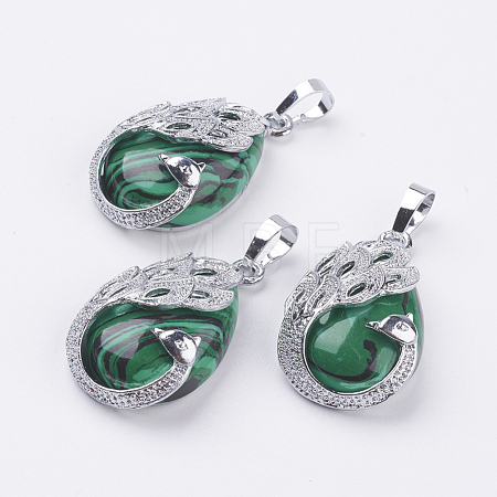 Synthetic Malachite Pendants G-E442-04B-1