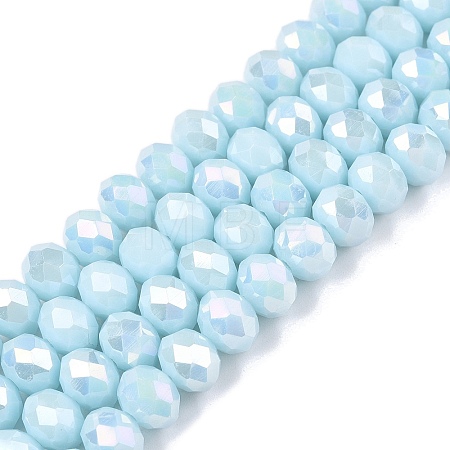Electroplate Glass Beads Strands EGLA-A044-P8mm-B06-1