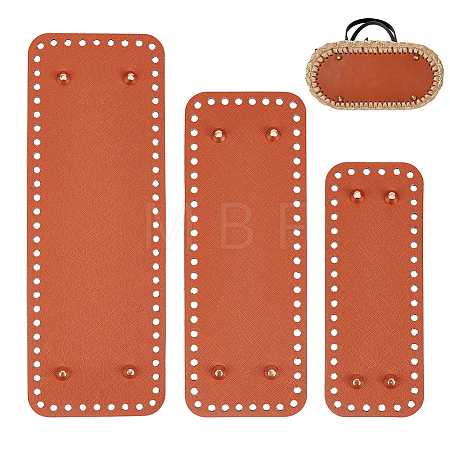 3Pcs 3 Styles Rectangle Imitation Leather Bag Bottoms FIND-PH0038-25-1