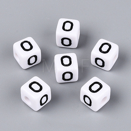 Opaque Acrylic European Large Hole Beads SACR-N020-01B-01-1