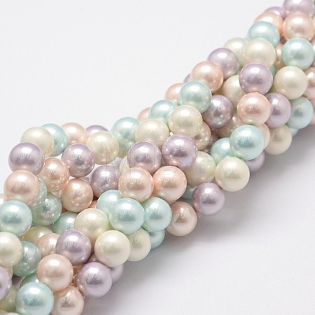 Shell Pearl Bead Strands X-BSHE-L017-10-1