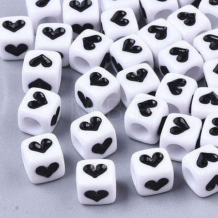 Opaque Acrylic Beads SACR-T355-01-1