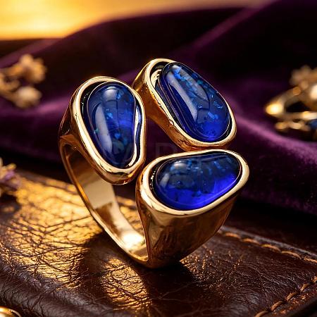 Zinc Alloy Resin Finger Rings for Women UQ0861-1-1