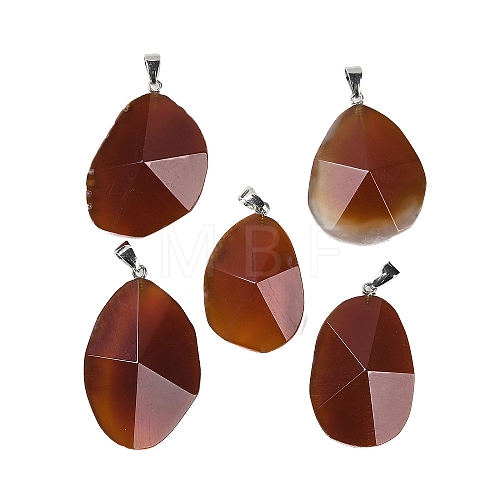 Natural Carnelian Pendants G-C140-06F-1