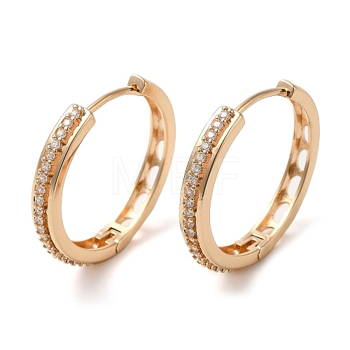 Brass Micro Pave Cubic Zirconia Hoop Earrings EJEW-M238-72KCG-1