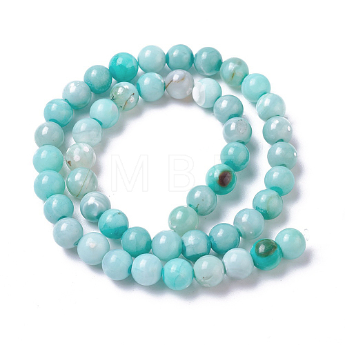 Natural Dyed Agate Imitation Turquoise Beads Strands G-P425-02A-6mm-1