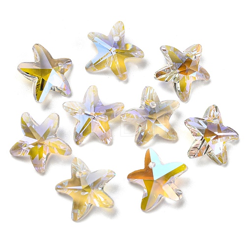 Faceted Glass Charms GLAA-H101-A-17-01-1