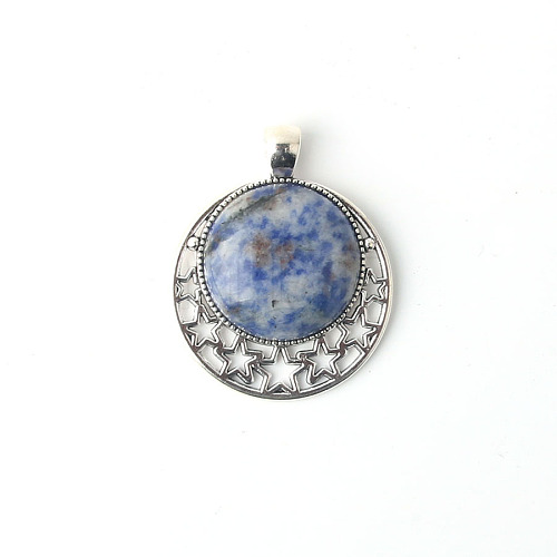 Natural Blue Spot Jasper Pendants PW-WGDEB18-08-1