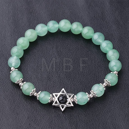 Natural Green Aventurine Bead Stretch Bracelets for Women PW-WGFE2E5-03-1