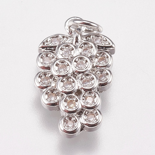 Brass Micro Pave Cubic Zirconia Charms ZIRC-E147-30P-1