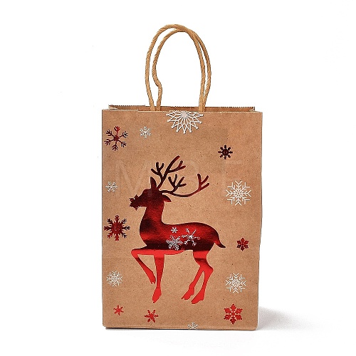 Christmas Theme Hot Stamping Rectangle Paper Bags CARB-F011-02B-1