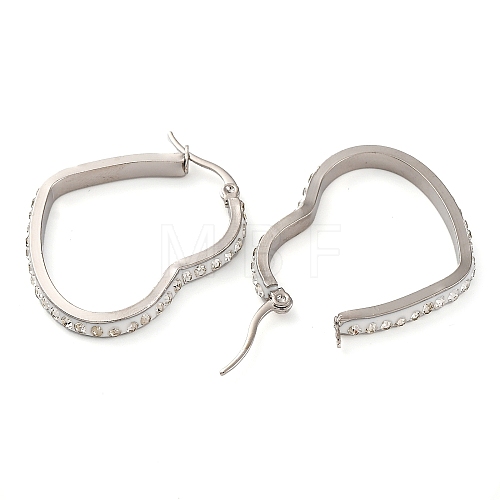 304 Stainless Steel Heart Hoop Earrings EJEW-S242-01P-C-1