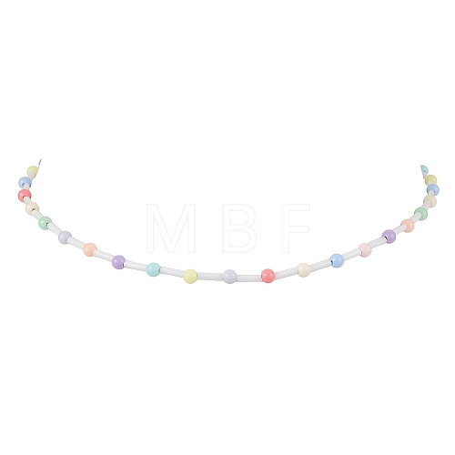 Acrylic and Glass Round Bead Necklaces NJEW-JN04876-1