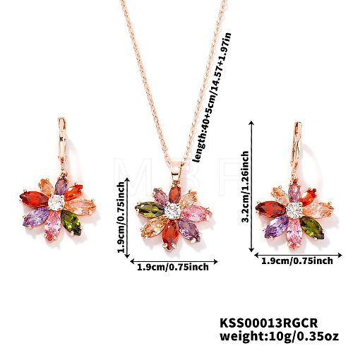 Colorful Glass Flower Jewelry Set XQ2412-1