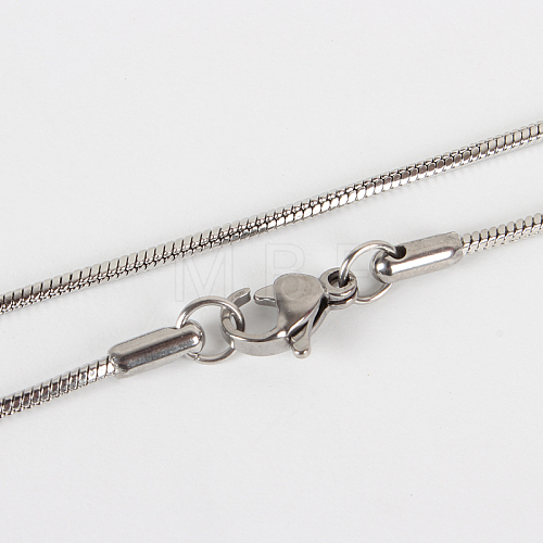 304 Stainless Steel Snake Chain Necklace Making STAS-P045-18P-1