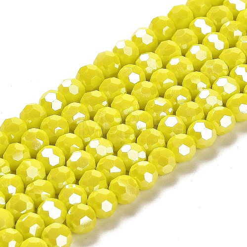 Electroplate Opaque Glass Beads Strands EGLA-A035-P6mm-A04-1
