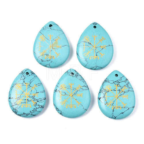 Synthetic Turquoise Pendants G-T122-72H-1