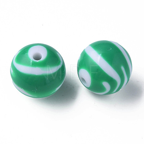 Opaque Striped Acrylic Beads MACR-S373-27C-07-1