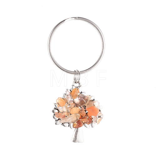 Chip Natural Red Agate/Carnelian Keychain KEYC-JKC00219-06-1
