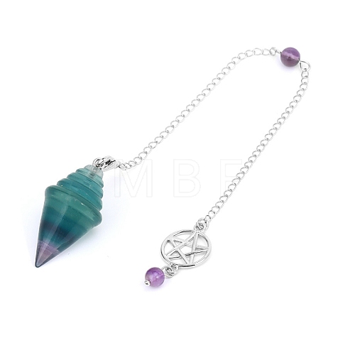 Natural Fluorite Pointed Dowsing Pendulums PW-WG7BB67-06-1