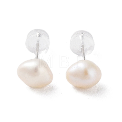 Natural Pearl Stud Earrings for Women EJEW-C082-11A-P-1