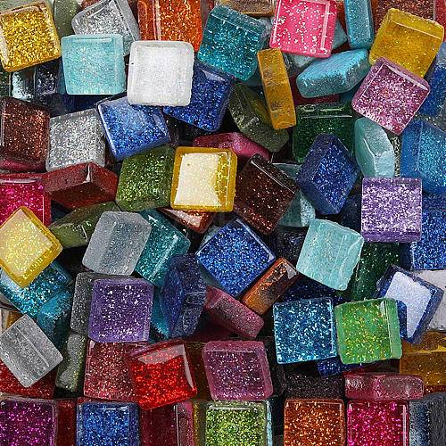 Square Transparent Glass Cabochons GLAA-TAC0007-18A-04-1