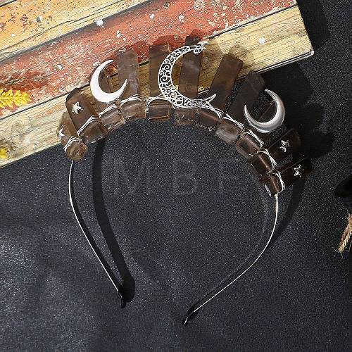 Natural Smoky Quartz Hair Bands PW-WG70490-05-1