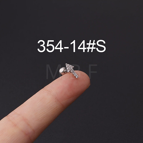 316L Stainless Steel Micro Pave Cubic Zirconia Cartilage Earrings WG094CA-14-1