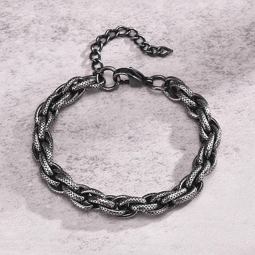 Retro Stainless Steel Rope Chain Bracelets for Men PW-WG9F35F-01-1