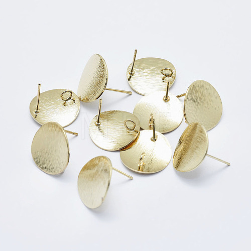 Electroplated Brass Stud Earring Findings KK-G331-21G-NF-1