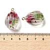 Inner Dried Flower Transparent Resin Pendants LS-RESI-A043-06B-3