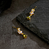 Brass Teardrop Dangle Stud Earrings LS-SW0277-3