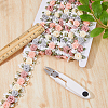 DICOSMETIC 3 Yards Polyester 3D Flower Lace Trim OCOR-DC0001-02-4