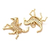 Brass Micro Pave Clear Cubic Zirconia Pendants CU-E003-18G-27-2