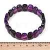Dyed & Heated Natural Agate Oval Beaded Stretch Bracelet G-E010-01-25-3