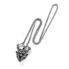 Titanium Steel Evil Skull Pendant Necklace SKUL-PW0001-134-2